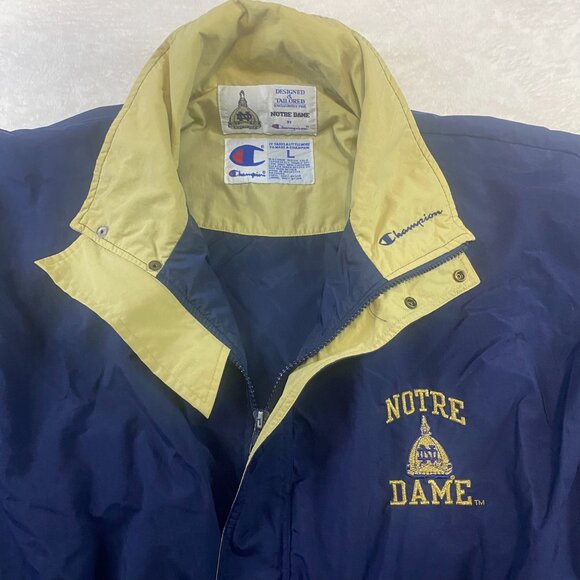 Notre Dame Exclusively Tailored Team Issued Embroidered Champion Jacket Men's L - Picture 7 of 14